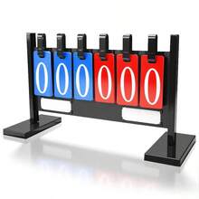 1 pieza Marcador vertical de volteo de 6 dígitos, adecuado para partidos de baloncesto, bádminton, fútbol, marcador multifunción para árbitros - Multicolor - Ver 11