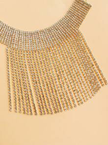 1pc Sexy Crystal Leg Chain, Suitable For Evening Gown - Gold - View 6