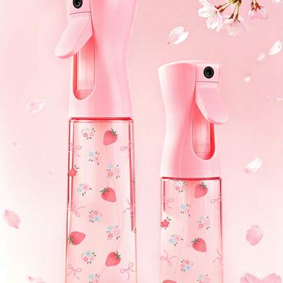 Strawberry Bow Pattern Refillable Transparent PET Travel Mist Spray Bottle, Multi-Purpose Fine Mist Sprayer Suitable For Travel And Business, Can Be U