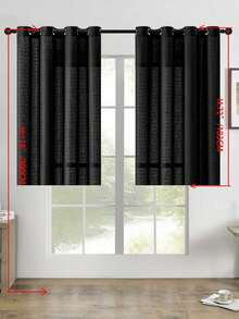 Bộ 1/2 rèm cửa giả vải lanh, rèm cửa sổ mỏng nhẹ có kết cấu, rèm cửa sổ giả vải lanh cho phòng khách và phòng ngủ, rèm cửa mỏng nhẹ có kết cấu, rèm cửa sổ hiện đại giả vải lanh có kết cấu cho phòng khách và phòng ngủ, trang trí nhà cửa. - màu đen - Xem 19