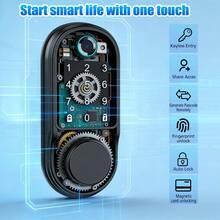 Smart Lock Fingerprint Door Lock – Tuya APP Remote Control, Keyless Entry Door Lock With Biometric Fingerprint, Password, Key, Passage Mode For Home Office – Black - AF06DSTUYA - 查看 9