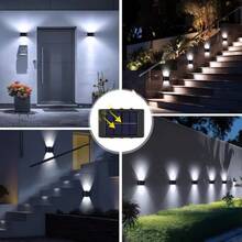 2/4/6/8pcs High-Efficiency Solar Powered Wall Lights, Auto Sensor Lighting, Outdoor IP44 LED Lights, Rectangular, Landscape Lighting For Yard & Exterior - 6LED - View 15