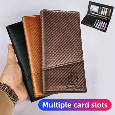 Ví da PU dài, mỏng, kiểu dáng thời trang dành cho nam và nữ, đựng thẻ tín dụng đa năng, phù hợp mang theo hàng ngày, kiểu dáng đơn giản và thoải mái, là món quà sinh nhật, quà kỷ niệm, quà Valentine, quà Ngày của Cha lý tưởng dành cho bạn trai/cha/chồng.