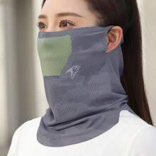 1 chiếc khẩu trang chống nắng bằng lụa băng thoáng khí dành cho đạp xe, thích hợp cho cả nam và nữ, thích hợp cho câu cá ngoài trời. - Nhiều màu - Xem 5