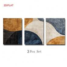 Set Of 3 Modern Neutral Toned Wall Art Poster, Abstract Wall Decoration, Mid-Century Modern Style Print, Suitable For Bedroom, Living Room, Bathroom, Office Decoration, Frameless - A - View 5