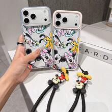 This Disney Mickey Mouse Lanyard Phone Case Is Fully Covered In TPU Material, Features Strong Magnetic Closure, Is Shockproof And Lightweight, And Is Compatible With IPhone17/16/11/13/15/15 Plus/15 Pro/15 Pro Max/12/14 Pro Max/11 Pro Max/12 Pro/12 Pro Max/13. This Phone Case Is A Popular Birthday Gift Or Business Gift Choice; It Is Durable, Stain- And Fingerprint Resistant, And Suitable For Both Men And Women. The Set Also Includes A Mickey Mouse Phone Case And A Mickey Mouse Plush Bracelet, Making It A Perfect Gift For Friends And Family. This Stylish Phone Case Is Fun, Lightweight, And Durable. IPhone17 Pro Max Phone Case, Minnie Mouse Phone Case. - Blue - View 3
