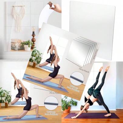 Pack Self Adhesive Acrylic Mirrors Mirror Tiles Decor Frameless Over Door Mirrors Sheets Wall Stickers For Wall Mounted Make Up Gym Dressg