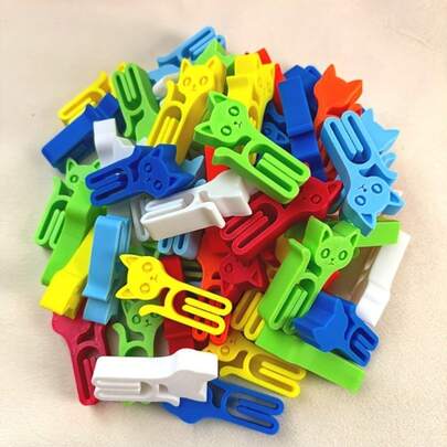 10pcs Cat Shaped Food Bag Sealing Clips, Lightweight & Convenient Kitchen Tool