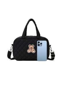 1 pieza Bolso de mamá estilo INS, pequeño bolso de mano con asa de hombro y bandolera, bolso de maternidad con bordado de moda, adecuado para todas las estaciones - Multicolor - Ver 4