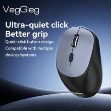 VegGieg 30dB 超静音 2.4G 无线鼠标，符合人体工学，多 DPI 可调，适用于电脑、笔记本电脑、办公设备，不含电池 - 查看 3