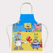 SpongeBob SquarePants 1 pieza Delantal de falda mini de dibujos animados, diseño de tejido duradero, adecuado para cocina, manualidades, fiestas, artículos esenciales de cocina - Multicolor - Ver 12