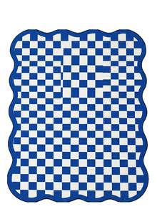 1pc Luxury Fluffy Checkered Carpet, Asymmetrical Wavy Edge Bedroom Decor Rug, Korean Sweet Pink Dressing Room Carpet, Pastoral Artistic Entryway Rug, Multiple Sizes Available, Living Room Carpet, Rug, Area Rug, Small Area Rug, Mat, Home Decor, Washable Carpet - Multicolor - View 13