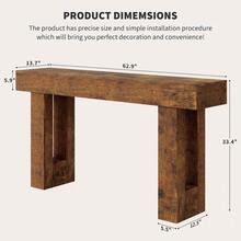 Farmhouse Wood Entryway Table, Wooden Rectangular Sofa Table Behind The Couch, - Star - View 11