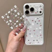 苹果17系列手机可爱涂鸦小狗3D立体浮雕贴纸，DIY装饰贴纸底座，相机贴纸，卡通快乐小狗DIY - 彩色 - 查看 1