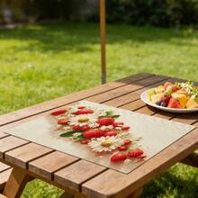 1/2/4/6/8/300pcs Strawberry Theme Placemat Set. Made Of 100% Polyester, Size 12 Inches * 18 Inches/30cm * 45cm. Machine Washable Polyester Placemats, Heat-Resistant, Stain-Resistant, Waterproof, And Easy To Clean. Suitable For Spring Home Decor, Household Essentials, Kitchen Supplies, And Family Gatherings. - Multicolor - View 9