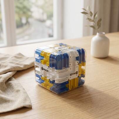 مكعب لغز مجسم ثلاثي الأبعاد - مكعب منطقي ذكي للأطفال، لعبة منافسة بين الوالد والطفل، تدريب على التفكير المنطقي وتخفيف الضغط (ألوان الإكسسوارات عشوائية)