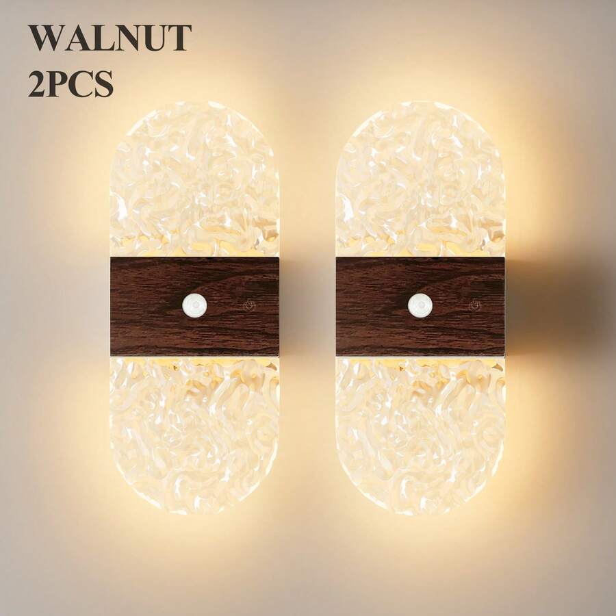 Crystal Motion Sensor Wall Light LED Magnetic Wall Light 1200mAh Battery Powered Night Light Easy Installation Adjustable Color Temperature And Brightness Suitable For Hallway Bathroom Bedroom Stairs Home Decor Living Room Decor
