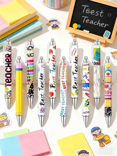 1/5/10 Pcs Teacher's Day Gift Cute Ball Pen, Teacher's Day Thank You Gift, Stationery For Women, Nurses, Colleagues