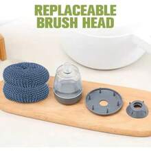 RemovCleaning Brush, Non-Shedding, Non-Sticking, Non-Damer For Dishwashing Cleaning, Handy And Clean Kitchen Tol, Suitable For Dish, Oil And Bathroom Cleanig, Dish Brush, Pot Bruseaning Ball Brush, Non-Stick Pan Cleaning Brush, User-Friendly Design With Handle, New Steel Ball Brush, Pot Brush, Kitchen Utensils - A - 查看 6