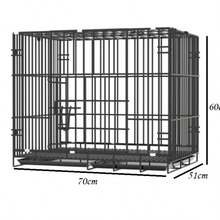 Foldable Pet Cages, Cat Cages, Dog Cages, Rabbit Cages, Thickened Iron Cages, Small And Medium-Sized Dog Cages With Toilets, Pet Cages For Cats And Villas. - Black - View 7