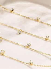 1pc Multi-Layer Beaded Sexy Gold Waist Chain, Crystal Adjustable Belly Chain, Bikini Waist Belt, Body Chain Jewelry For Women & Girls, Summer Beach Party Accessory - Yellow Gold - View 3