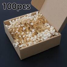 120/100/1pc(S) 象牙白花束，乳白色满天星，时尚INS风奶油色小花，波西米亚风小花，完美花瓶填充物，婚礼装饰，新年花束装饰，新娘胸花和头饰装饰，家居和办公室点缀，派对，花园，卡片制作和DIY工艺品 - 白色滿天星 - 查看 12