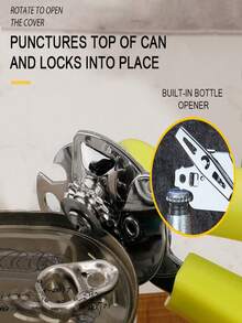 Classic Multifunction Can Opener And Bottle Opener Easy To Use, Razor Sharp Stainless Steel Cutting Wheel, Soft Ergonomic Handles, Colorful Style Optional - 查看 3