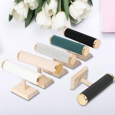 Giá đỡ vòng tay bằng gỗ (1/2 chiếc), giá trưng bày trang sức cho dây chuyền, vòng tay, băng đô, đồng hồ, hộp đựng trang sức thời trang.