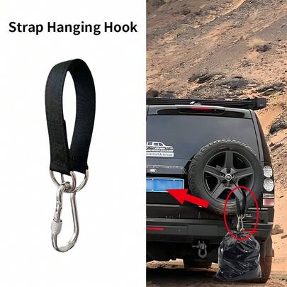 Off-Road Vehicle Spare Tire Hanger Kit, 50cm Strap & Hook, 50kg Load Bearing, Universal For SUV Truck Outdoor Gear, Trash Transport, Light Placement & Other Accessories