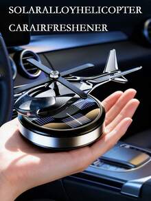 Cool Solar Powered Helicopter Creative Car Air Freshener - 2-In-1 Essential Car Decor Accessory, Combining Car Decoration And Aromatherapy. Features Rotating Blades Function, Available In 5 Colors. Set Includes Essential Oil, Wooden Aromatherapy Chip And Dropper. Ideal Gift For Men And Car Enthusiasts. - A - View 13