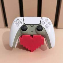1pc Creative Heart-Shaped Game Controller Display Stand - Stable Base To Prevent Dropping, Pixel Art Style Desktop Organizer Decor, Suitable For Modern Gaming Space, Desktop Game Display Holder, Ideal Accessory For Gamers (Stand Only) - 1PC - View 2