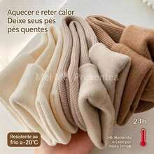Kit Of 2 (4 Pairs) Thick, Thermal, Flexible, Colorful Wool Socks For Women, Winter Sizes 35-40 - 彩色 - 查看 5