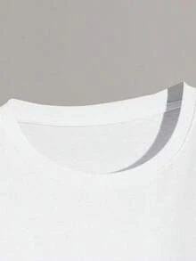 Men's Casual Short-Sleeved Crew Neck T-Shirt In A Single Color, Simple And Fashionable For Everyday Wear In Spring/Summer - White - View 6
