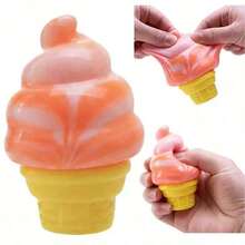 Gradient Ice Cream Squishy Toy Slow Rise Stress Relief Sensory Fidget Toy Soft Anti-Anxiety Squeeze Toy Cute Kawaii Dessert Model Decompression Toy Adults Office Desk Travel Party Favor Gift - 藍色 - 查看 2
