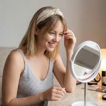 1PCPleated Knotted Wide - Edge Headband, Fabric - Edged, Beige/Black, For Daily Makeup & Outfits - Multicolor - View 4