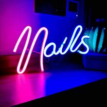 1pc Nails Neon Light Sign, USB Or Battery Powered, Nail Neon Light Sign, Fragrance-Free, Suitable For Nail Salons, Beauty Rooms, Bedrooms, Hair Salons, Indoor And Outdoor Use, Bars, Valentine's Day, Children's Day, Mother's Day, Christmas And Other Holidays Decoration, Perfect Gift For Birthday And Christmas - White - View 8