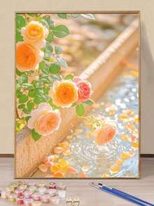 浪漫玫瑰花园 DIY 数字油画 手工绘画 成人家居装饰 40x50厘米/16x20英寸 节日礼物 - 40*50厘米 - 查看 7