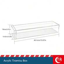 Rectangular Acrylic Transparent Tiramisu Storage Box With Removable Divider, Clear Lid, Easy To Clean, Suitable For Making Tiramisu, Baking Supplies, Dessert Portioning Tools, Birthday Cake Display Jar, Refrigerator Dessert Storage Container, Also Used For Daily Dessert Storage, 20/30/40cm Multiple Sizes Available - Multicolor - View 17