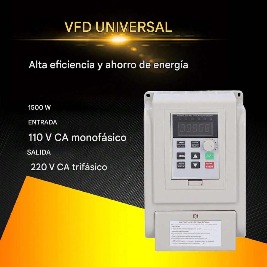 110V Input Single-Phase Inverter With 220V Three-Phase Output, 1500W Motor Speed Controller For Three-Phase Motor Speed Regulation, Variable Frequency Drive (VFD), 110V AC Input And Output Single-Phase Inverter, - Grey - View 1