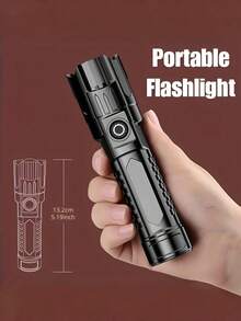 1pc/2pcs Uta Brighit Rechargeable LED High Brightness Compact Zoomable Handheld Flashlight, Suitable For Outdoor Camping, Fishing, Hunting, Hiking Exploration And Emergency Situations, Built-In Battery - Star - View 11