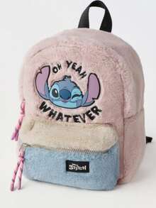 New Fashionable Cute Stitch Backpack Suitable For Travel And Work, Plush Stitch Color-Matched Backpack For Men And Women - Multicolor - View 3