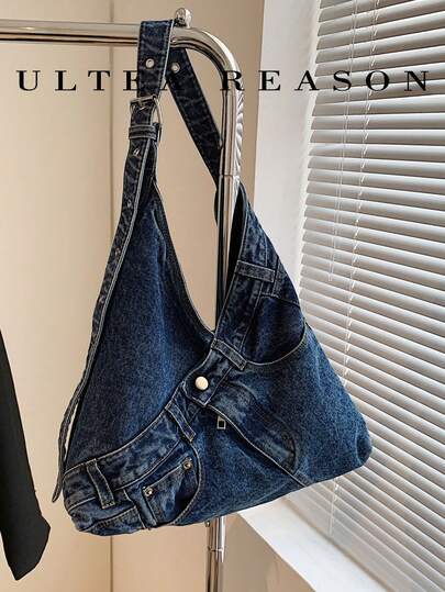 1个女士纯色单肩包，时尚新月形腋下包，可调节肩带，适合女孩、女士、大学生、年轻职业人士、上班族，是办公室、学校、工作、商务、通勤、户外、旅行、购物等场合的理想之选。