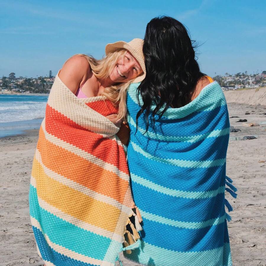 2Pack /4 Pack Cotton Turkish Beach Towel Lightweight Thin Travel Vacation Essentials Oversized XL Towels Set For Pool Swim Bath Camping Cruise Accessories Absorbent Quick Dry Sand Free Bulk  Blanket - 4條裝條紋水藍色,橘色,粉紅色,藍色 - 查看 1