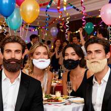 1 Set Fake Mustache Costume, Men's Makeup Facial Accessories, Masquerade Ball, Cosplay Party Prop - Multicolor - View 5