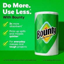 Bounty Paper Towels Select-A-Size White – 1 Mega Roll (164 Sheets/Roll), 2x More Absorbent, Quicker Picker Upper Vs. Leading Brand, Equals 4 Regular Rolls For Fewer Roll Changes - B - Xem 8