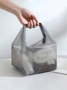 Bolsa de malla portátil para ducha con diseño de asa, bolsa impermeable para artículos húmedos, adecuada para trajes de baño y toallas de mujeres y hombres, 1 pieza bolsa de aseo de viaje, bolsa de playa, caja organizadora de cosméticos, ideal para viajes, gimnasio, camping, dormitorio, playa, uso en baño, bolsa de aseo esencial para el hogar y regreso a la escuela, bolsa de ducha, bolsa impermeable, caja de almacenamiento de gran capacidad, esencial de viaje, esencial de viaje para mujeres, esencial de viaje en crucero, esencial de vacaciones, suministros de viaje - Multicolor - Ver 2