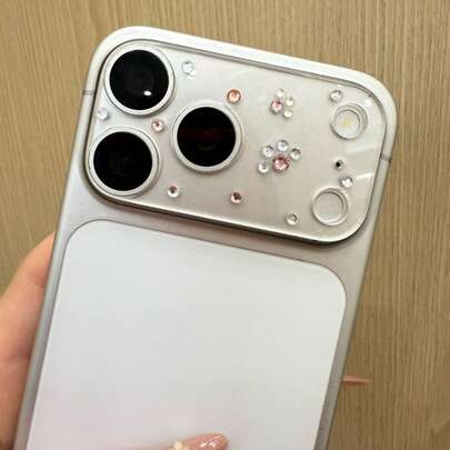 Sparkling Diamond Shockproof Cat Claw Diamond HD Lens Film, Suitable Compatible With Apple 17 Pro Max/17 Pro Color Rhinestone Lens Film, Anti Scratch And Anti Drop Integrated Lens Cover, Transparent And Clear Camera Protection Film, Anti Scratch Base Lens Protection Sticker Mother's Day Gift