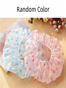 [Jumlah] Pcs/Set Topi Mandi Tahan Air Warna & Motif Acak, Topi Mandi Tebal yang Dapat Digunakan Kembali untuk Wanita, Perlengkapan Spa & Salon Rambut - Tipe dasar - View 7
