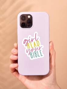 Pegatina "Niña, tu Biblia" con estética, calcomanía de fe cristiana linda para laptop y Kindle, tipografía motivacional colorida, regalo religioso para mujeres y adolescentes - Multicolor - Ver 3