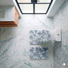 3-Piece Set Of High Pile Bath Mat. - 淺灰色 - 查看 6